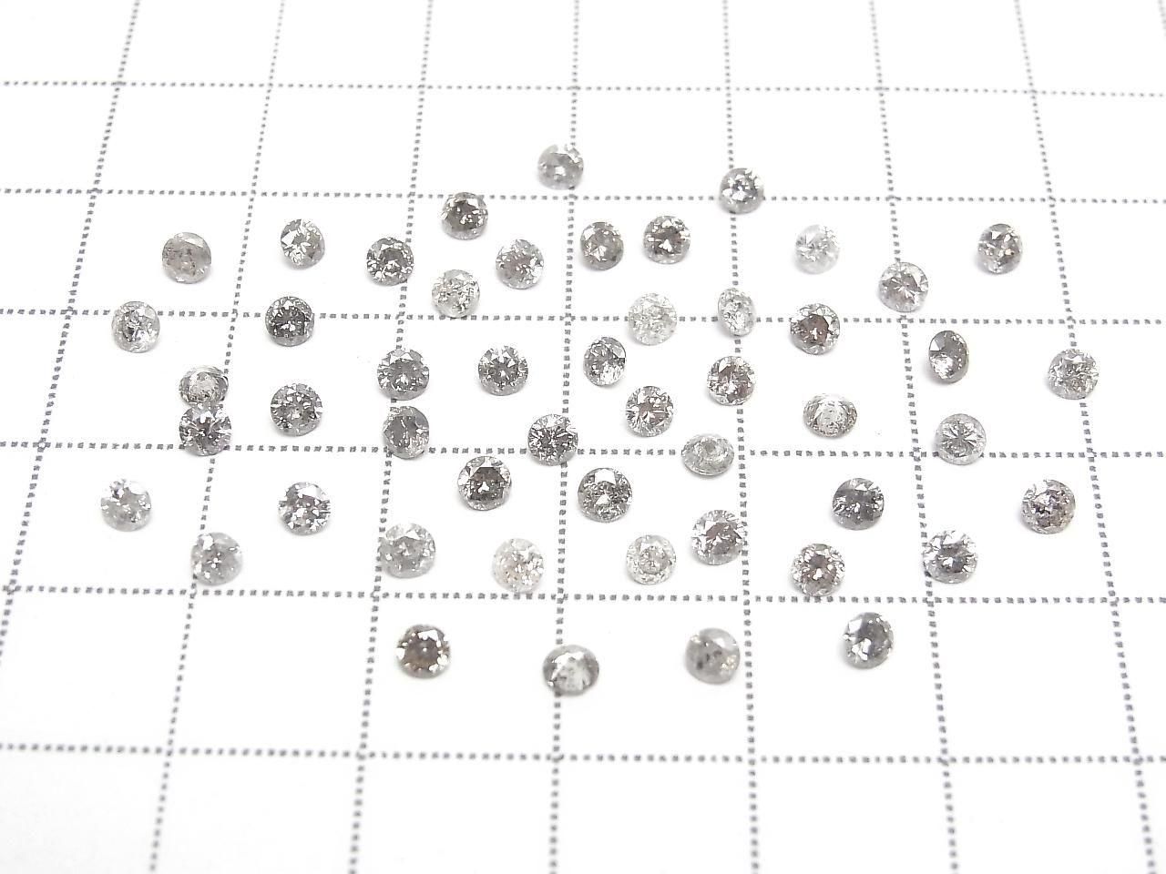 Salt and Pepper Diamond Loose Stone Round Brilliant Cut 3x3mm 1pc