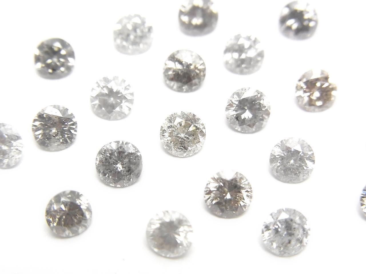 Salt and Pepper Diamond Loose Stone Round Brilliant Cut 4x4mm 1pc
