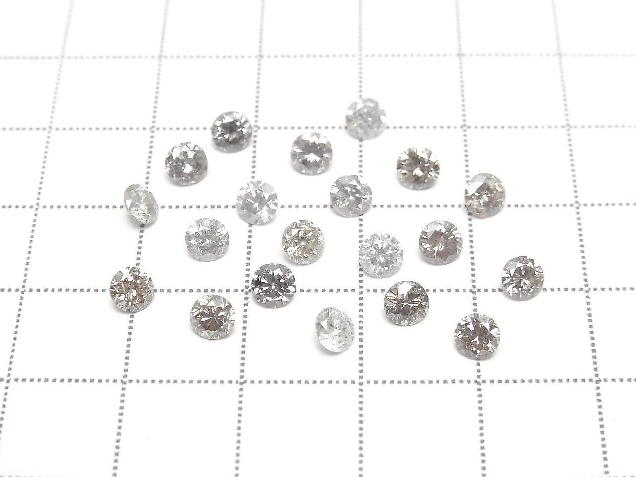 Salt and Pepper Diamond Loose Stone Round Brilliant Cut 4x4mm 1pc