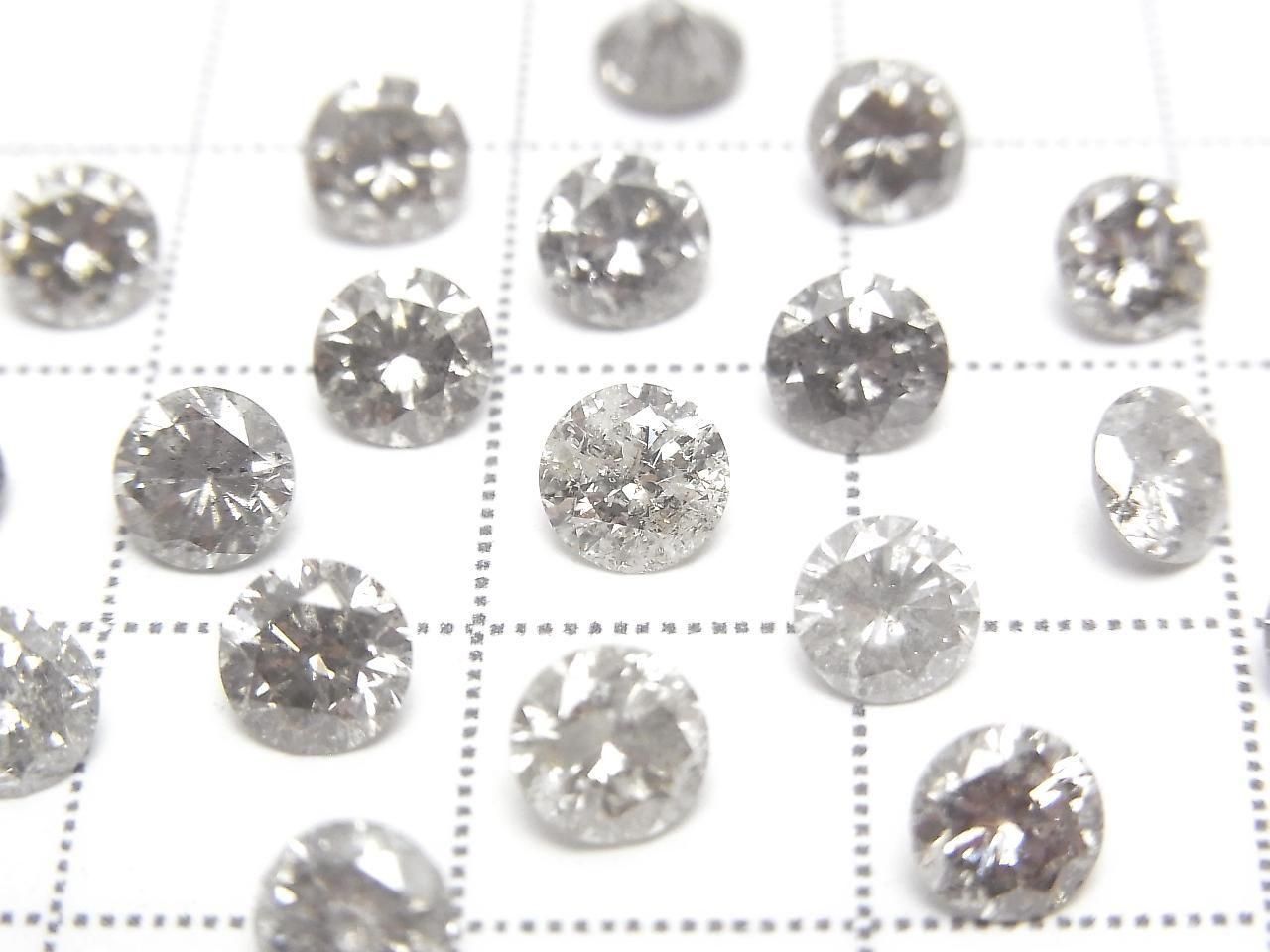 Salt and Pepper Diamond Loose Stone Round Brilliant Cut 5x5mm 1pc
