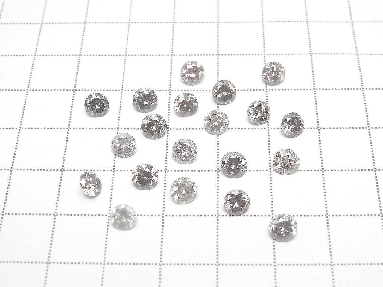 Salt and Pepper Diamond Loose Stone Round Brilliant Cut 5x5mm 1pc