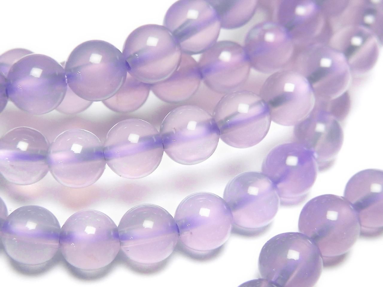 Indonesian Natural Color Purple Chalcedony AAA Round 6mm 1strand beads (Bracelet)