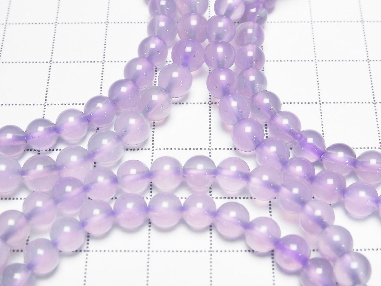 Indonesian Natural Color Purple Chalcedony AAA Round 6mm 1strand beads (Bracelet)