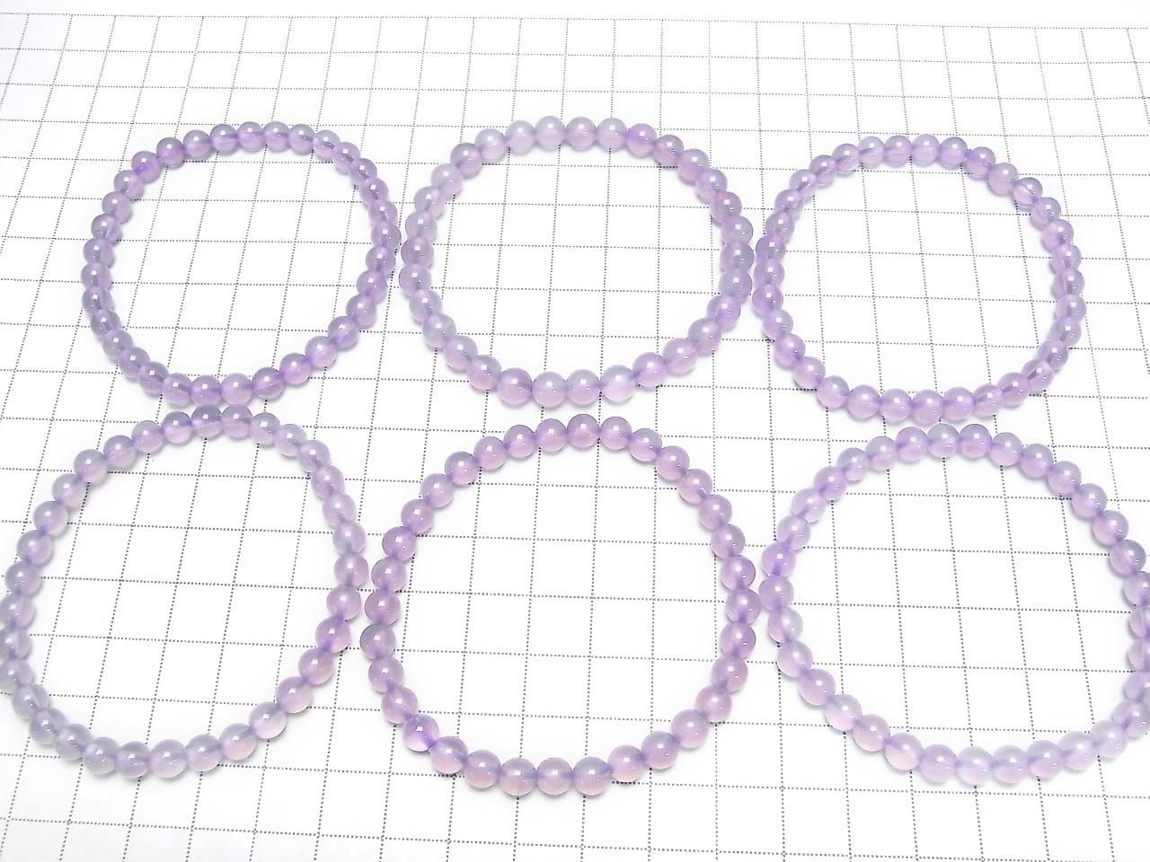Indonesian Natural Color Purple Chalcedony AAA Round 6mm 1strand beads (Bracelet)