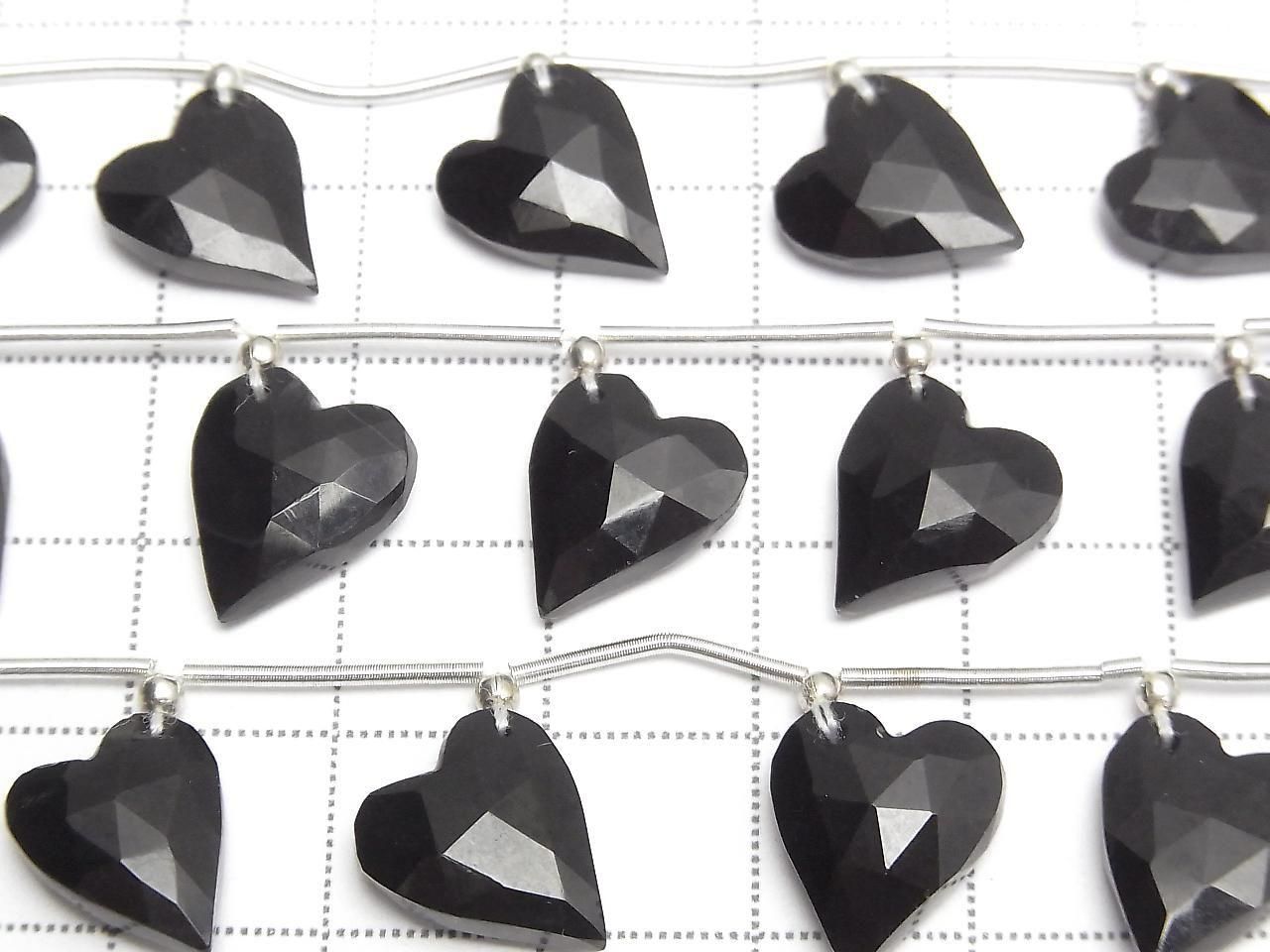 Onyx AAA Heart cut 12x11mm half or 1strand beads (6pcs)