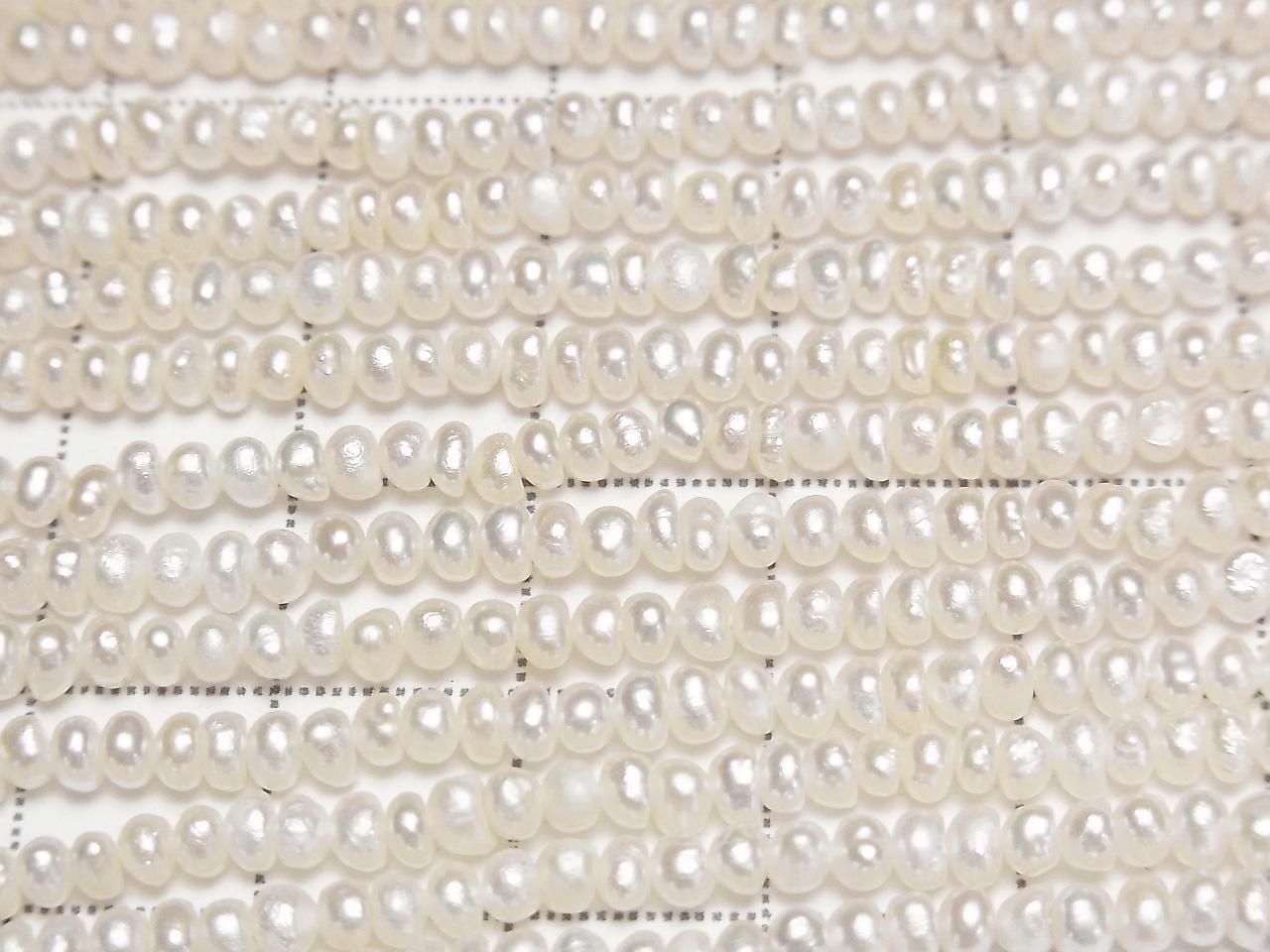 Fresh Water Pearls AA White Rondelle 3-3.5mm 1strand beads (approx. 14inch/35cm)