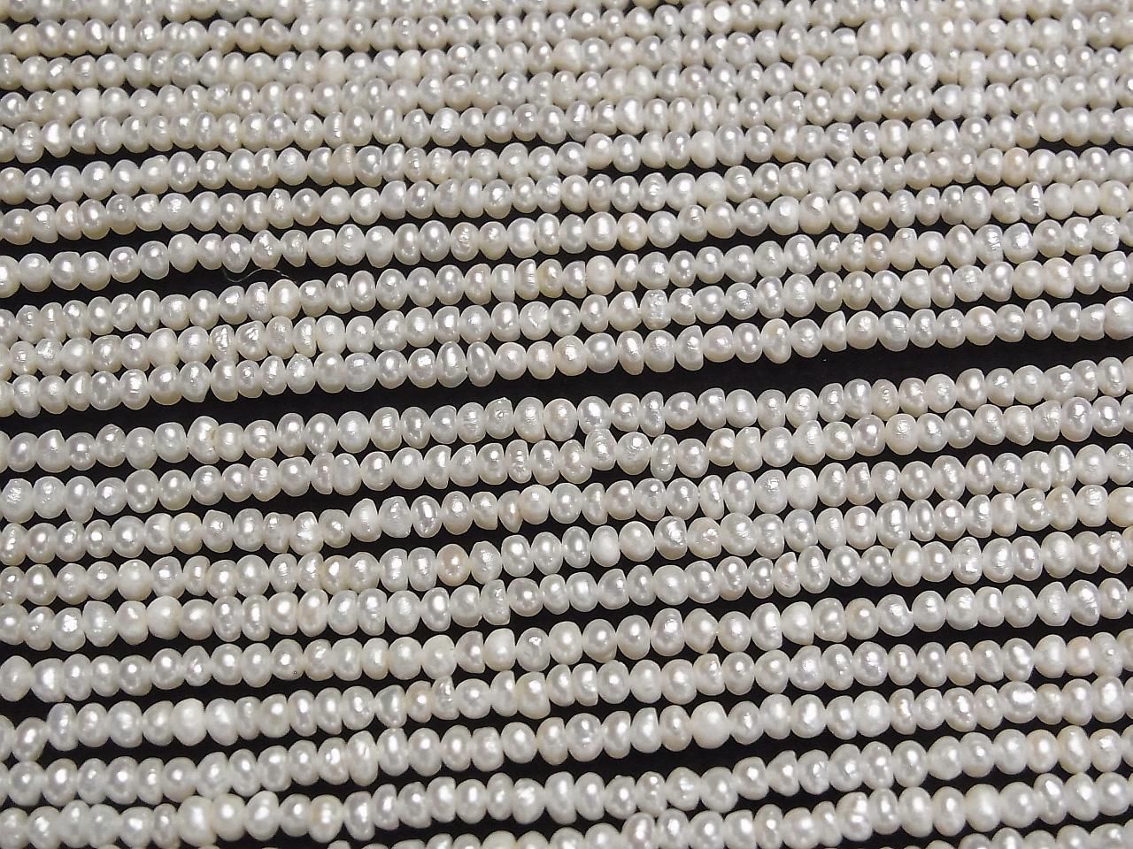 Fresh Water Pearls AA White Rondelle 3-3.5mm 1strand beads (approx. 14inch/35cm)
