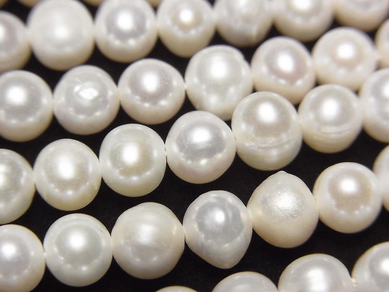 Fresh Water Pearls AA Potato 5.5-6mm White 1strand beads (approx. 15 inches/37 cm)