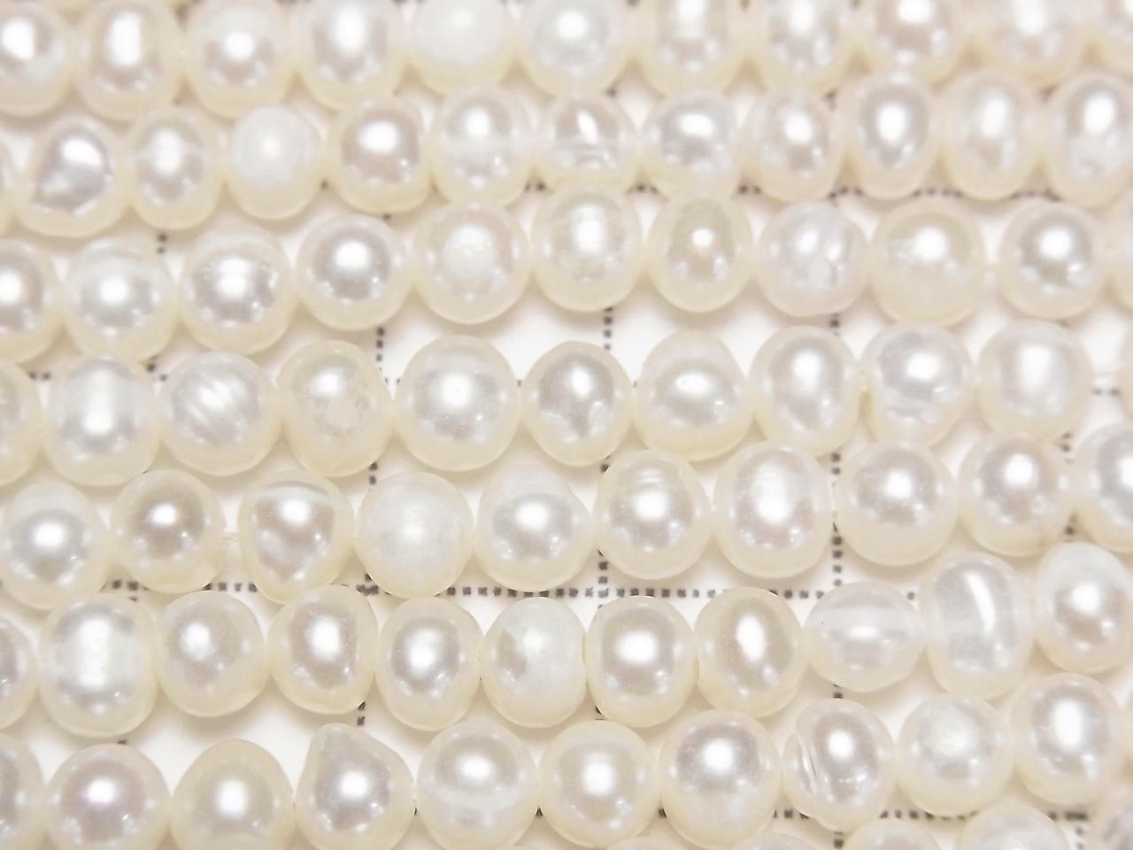 Fresh Water Pearls AA Potato 5.5-6mm White 1strand beads (approx. 15 inches/37 cm)