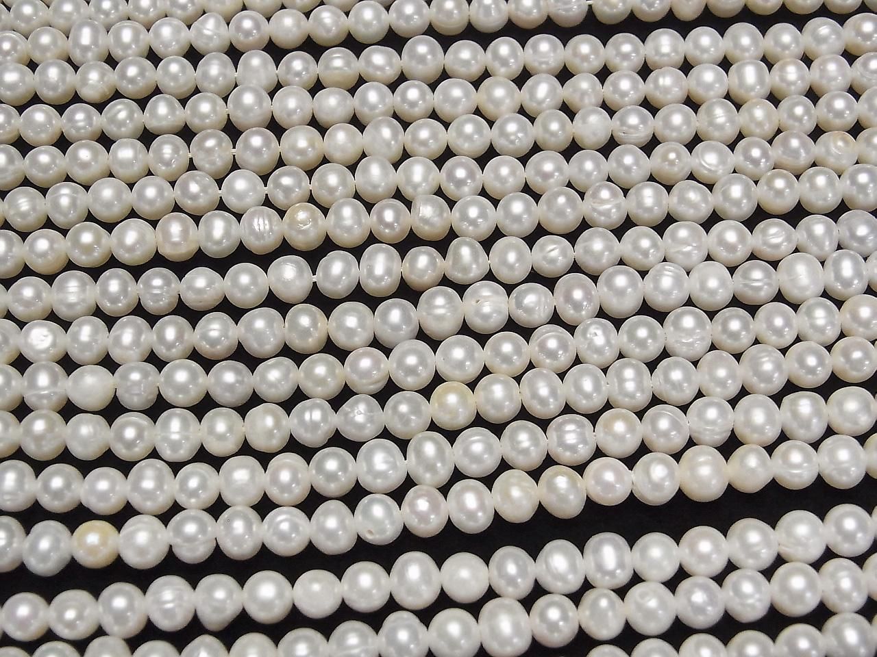 Fresh Water Pearls AA Potato 5.5-6mm White 1strand beads (approx. 15 inches/37 cm)