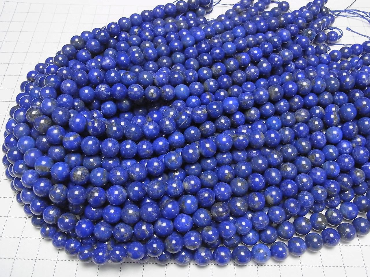 Lapislazuli AA Round 8mm half or 1strand beads (aprx.15inch/37cm)