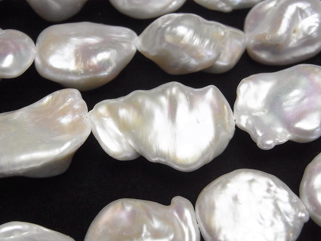 Fresh Water Pearl Keshi Pearls AA++ Baroque 14-24mm White 1strand beads (approx. 15 inch/37 cm)