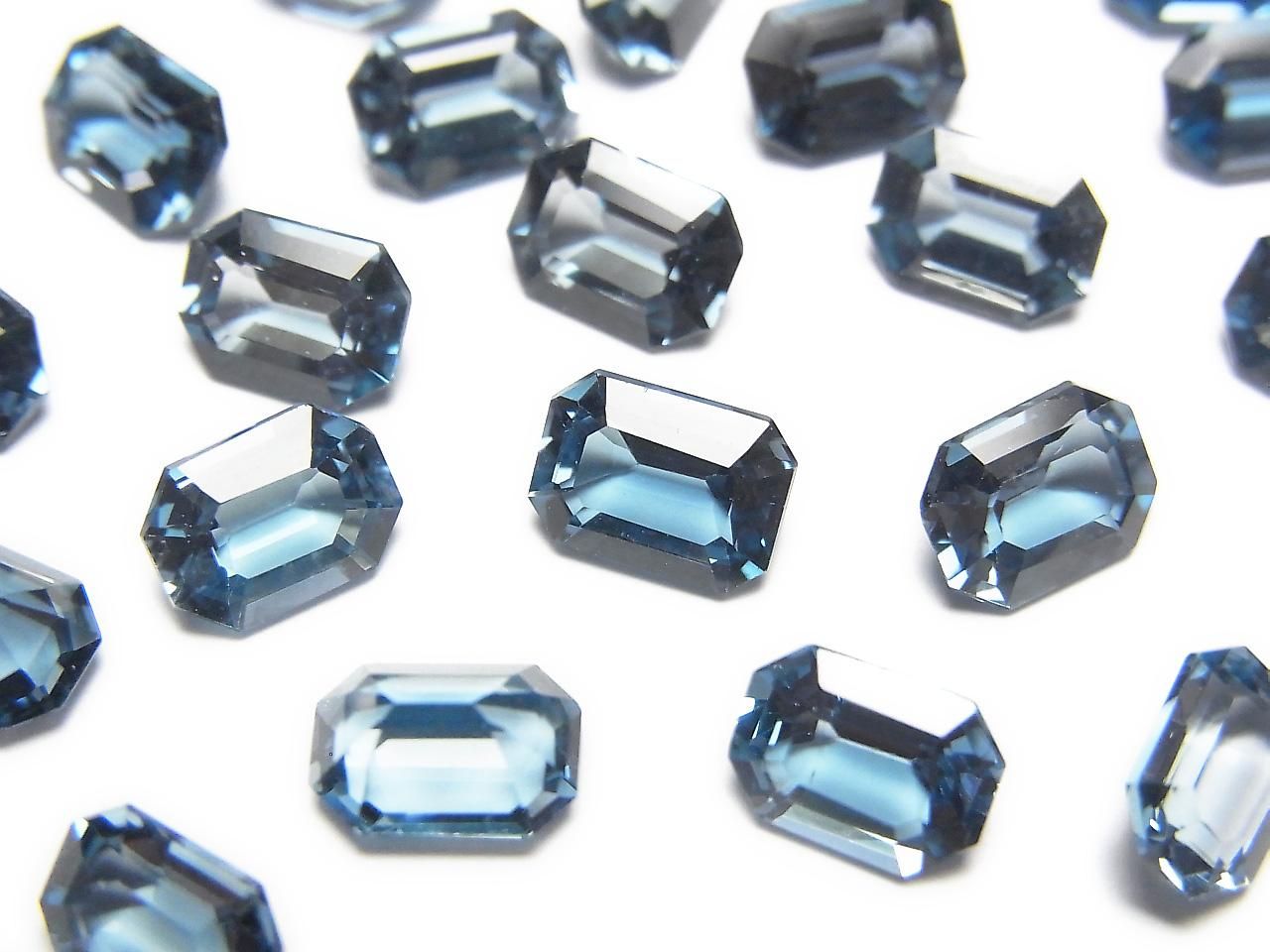 High Quality London Blue Topaz AAA Loose Stone Rectangle Faceted 7x5mm 2pcs