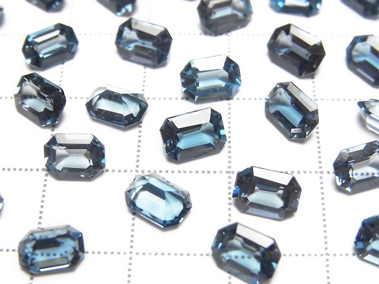 High Quality London Blue Topaz AAA Loose Stone Rectangle Faceted 7x5mm 2pcs