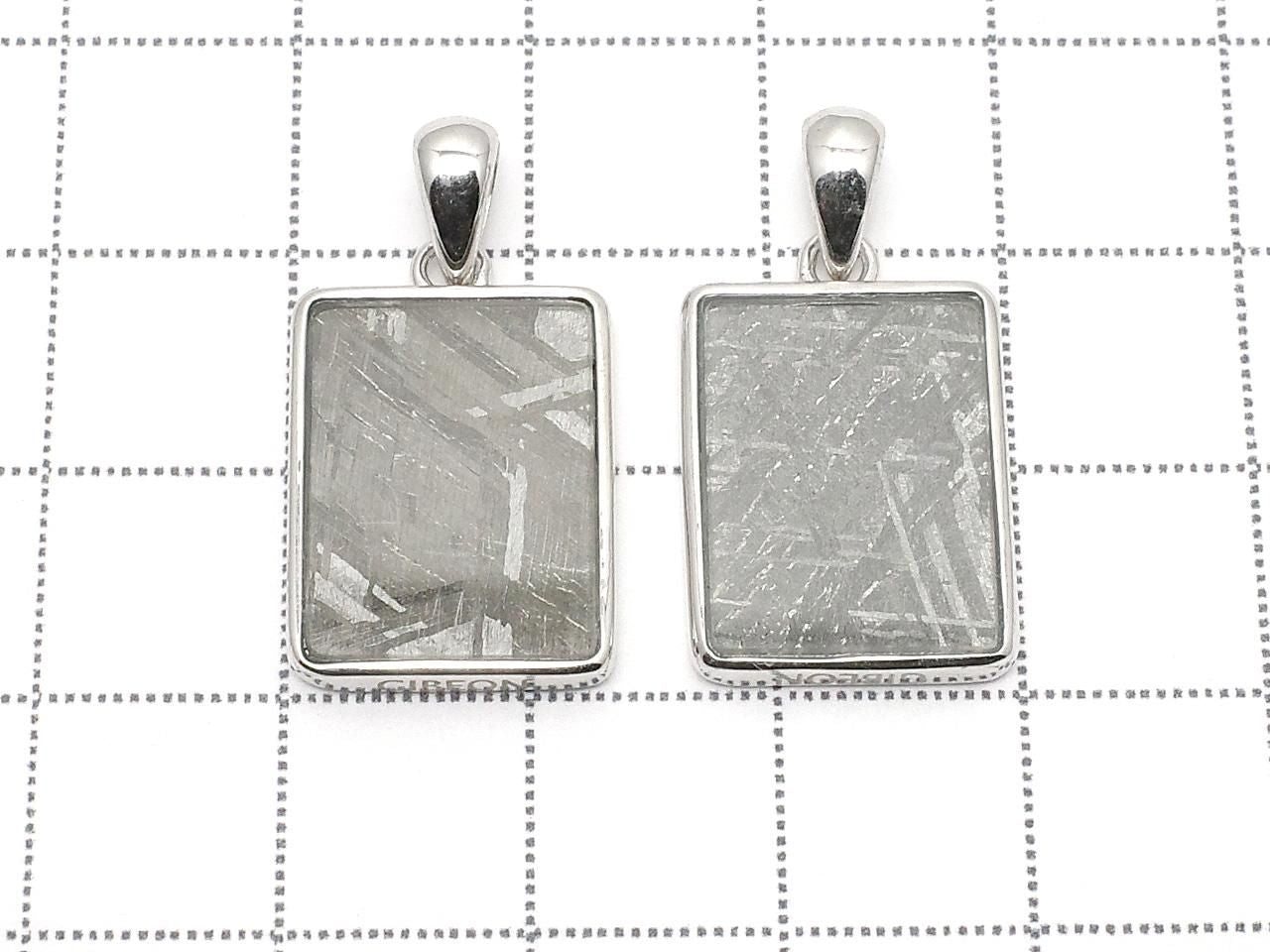Meteorite (Gibeon) Rectangle Pendant 17.5x13.5mm Silver925 1pc
