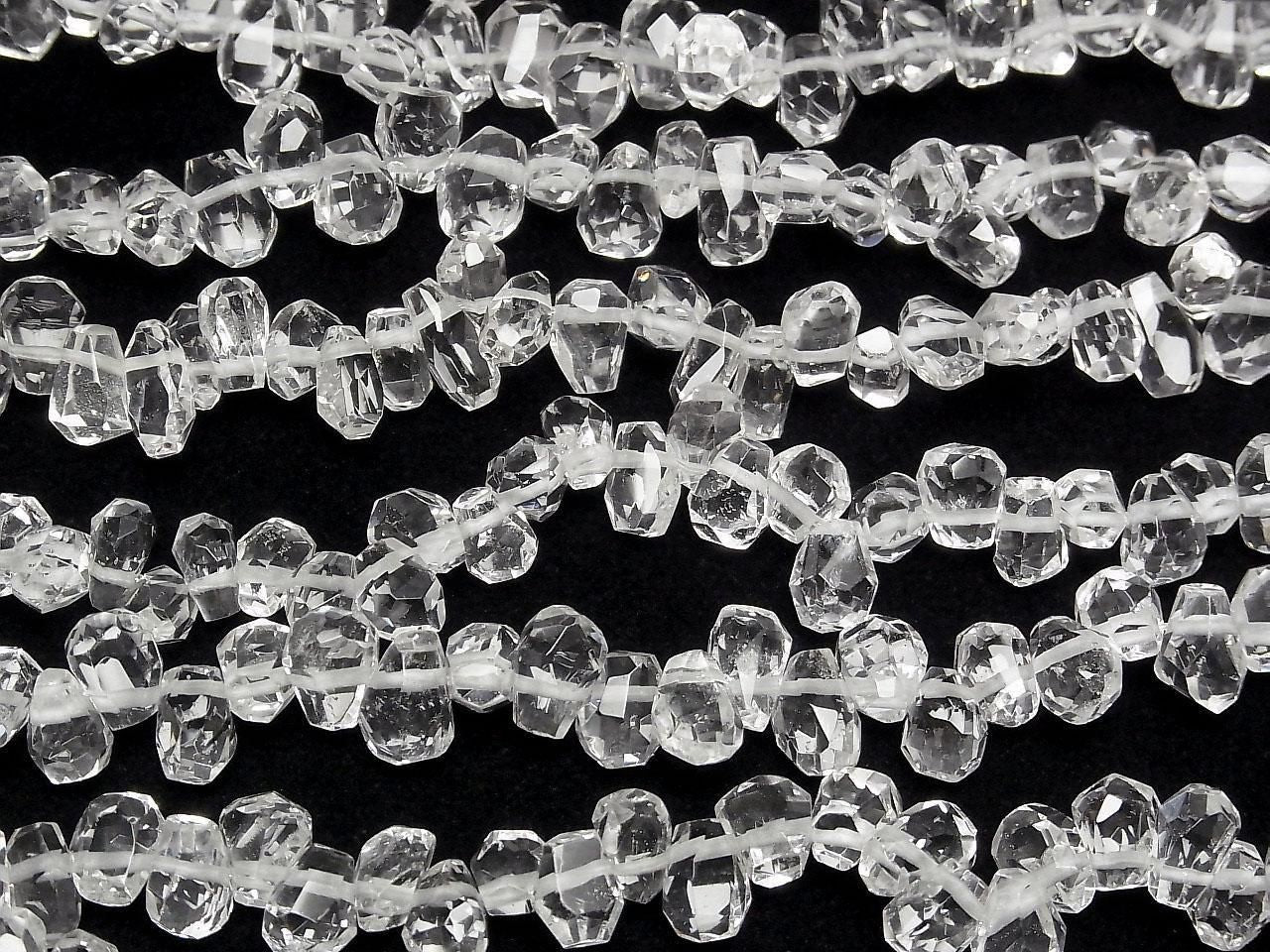 Crystal AAA Faceted Nugget Top Side Drilled Hole [S Size] Half or 1strand beads Beads (approx. 7 inch/18 cm) High Quality!