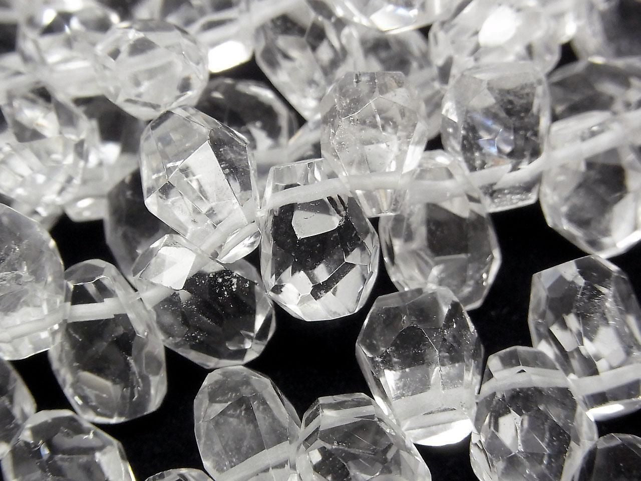 Crystal AAA Faceted Nugget Top Side Drilled Hole [Medium Size] Half or 1strand beads (approx. 7 inches/18 cm) High Quality!