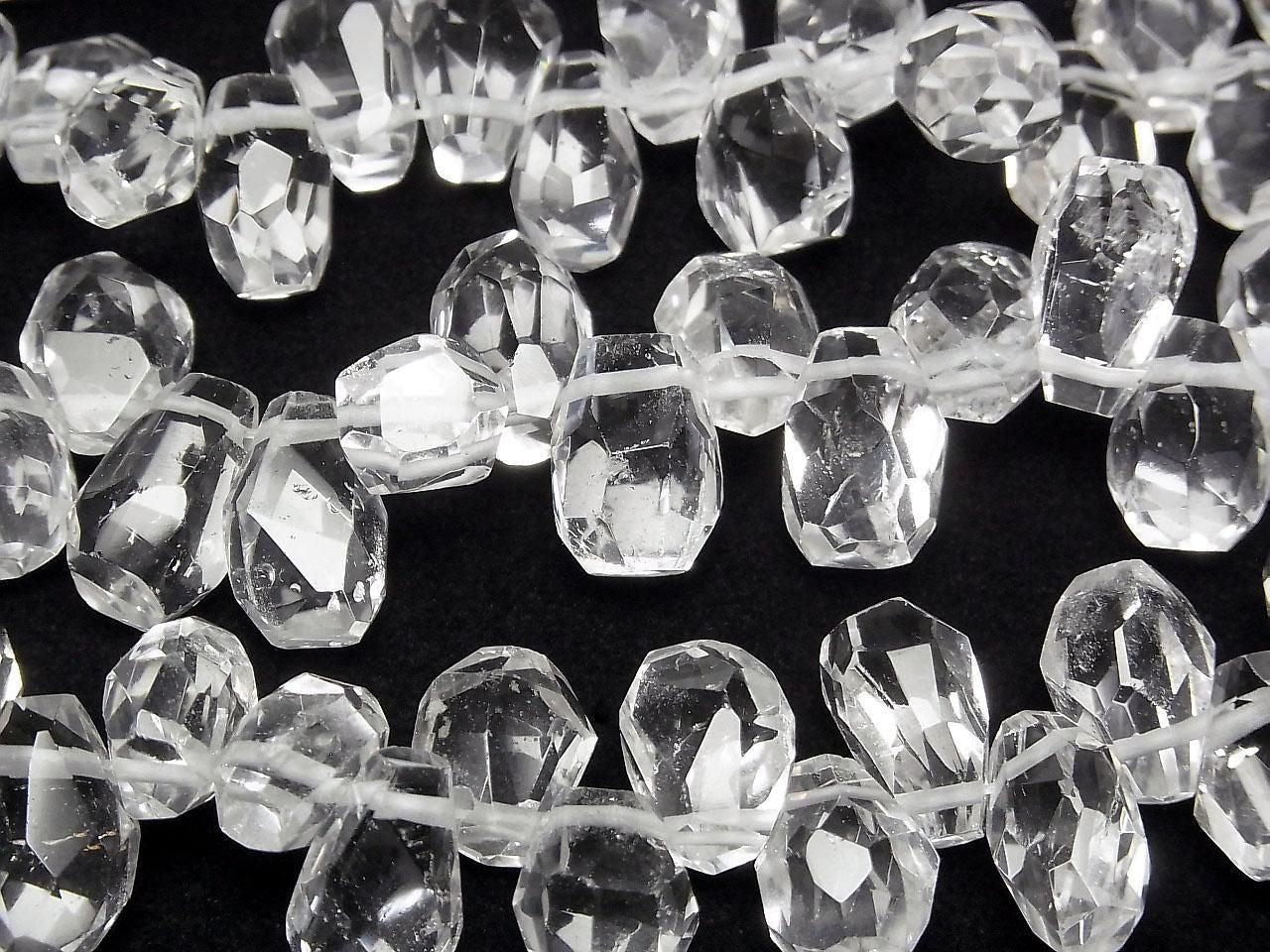 Crystal AAA Faceted Nugget Top Side Drilled Hole [Medium Size] Half or 1strand beads (approx. 7 inches/18 cm) High Quality!