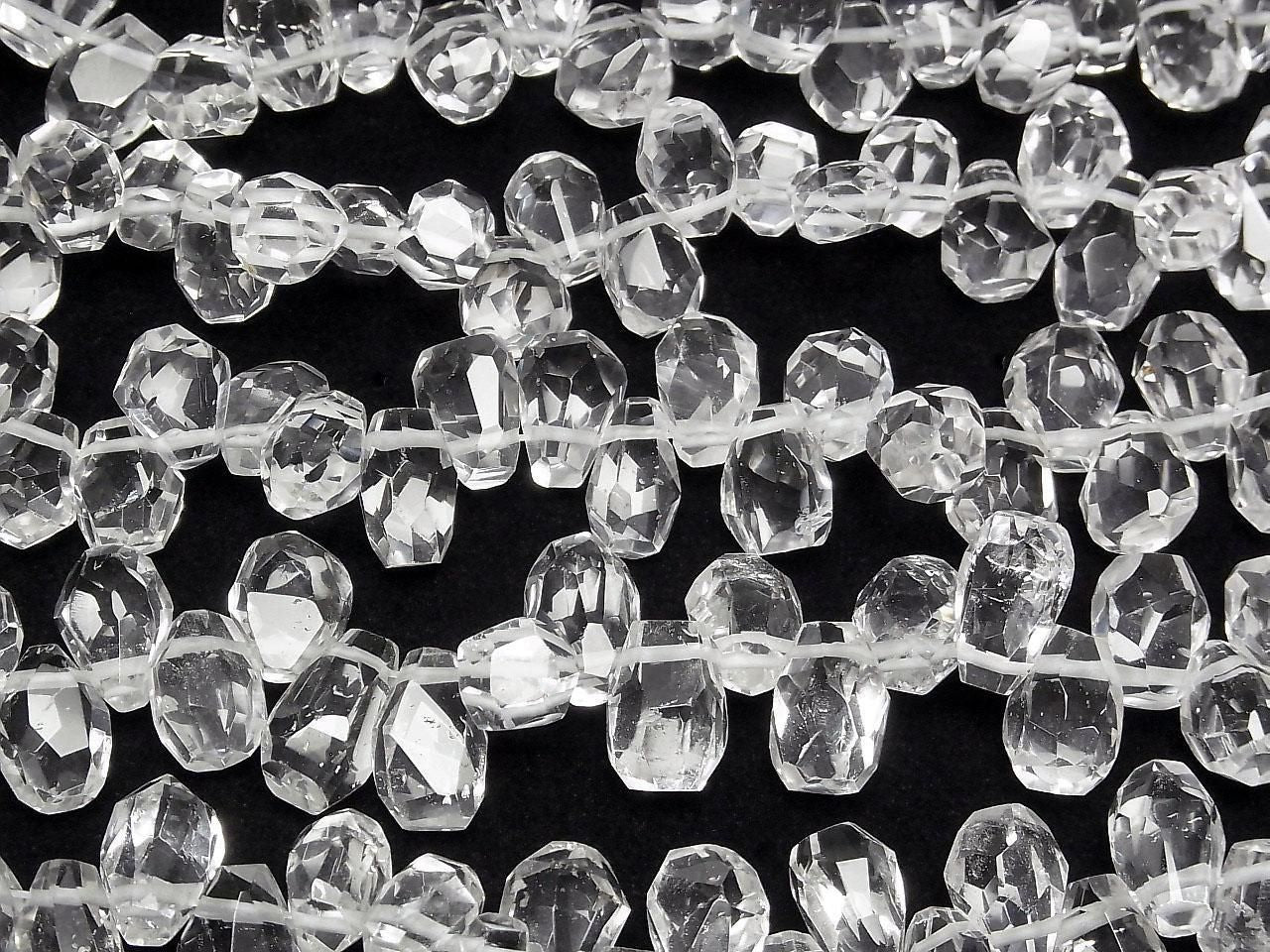 Crystal AAA Faceted Nugget Top Side Drilled Hole [Medium Size] Half or 1strand beads (approx. 7 inches/18 cm) High Quality!