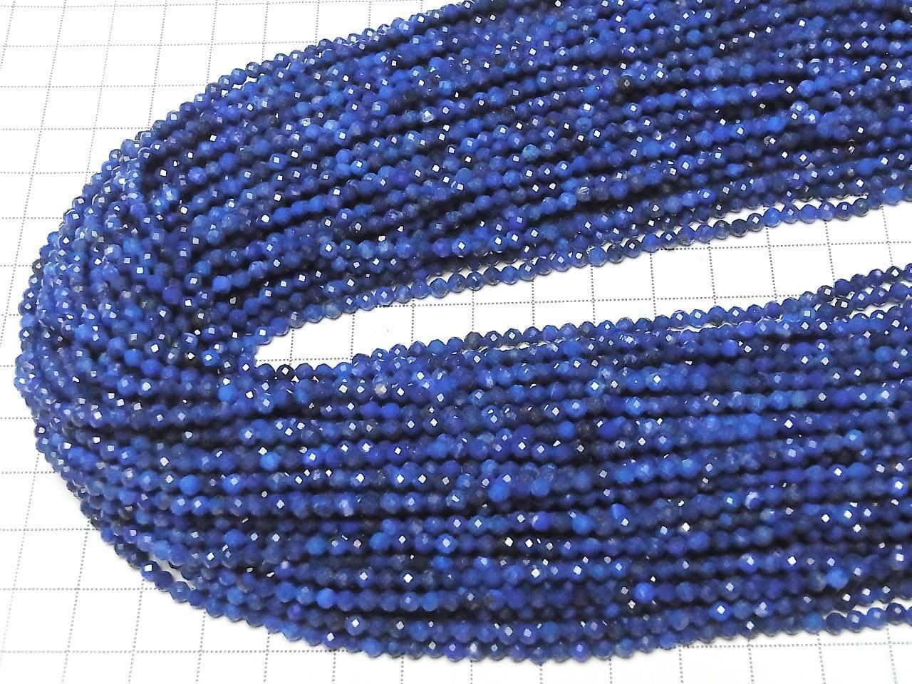 Lapislazuli AA+ Faceted Round 3mm 1strand beads (aprx.15inch/37cm)High Quality!