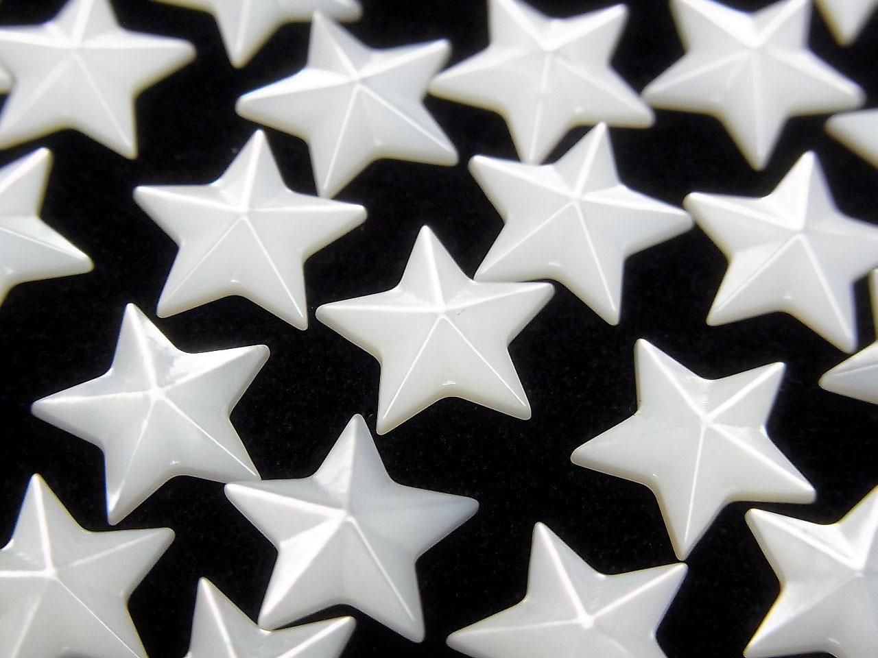 High Quality white shell (silver-lip oyster) AAA Loose Stone Star Shape 10x10mm 2pcs