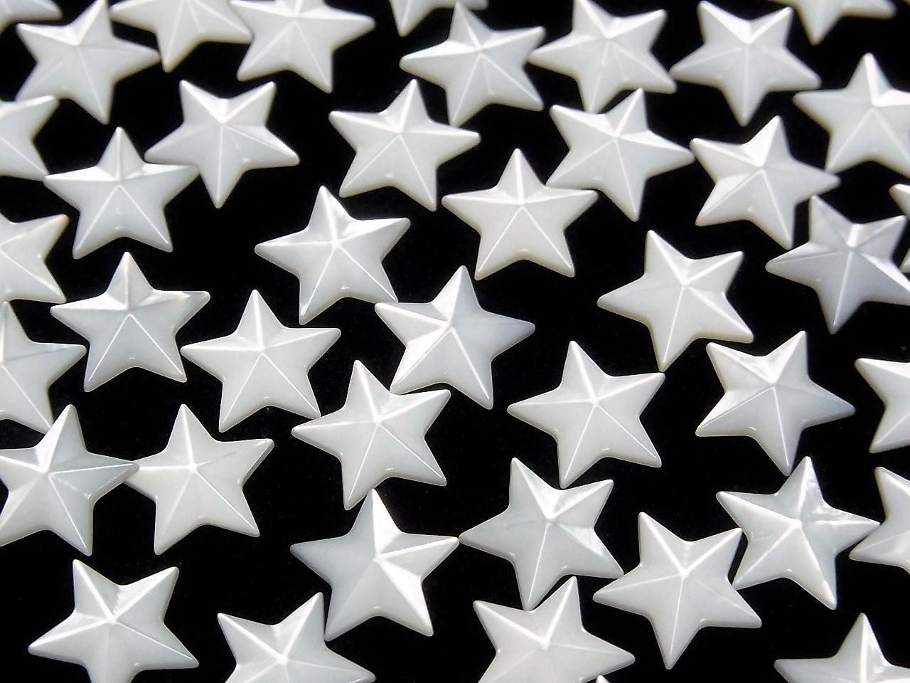 High Quality white shell (silver-lip oyster) AAA Loose Stone Star Shape 10x10mm 2pcs