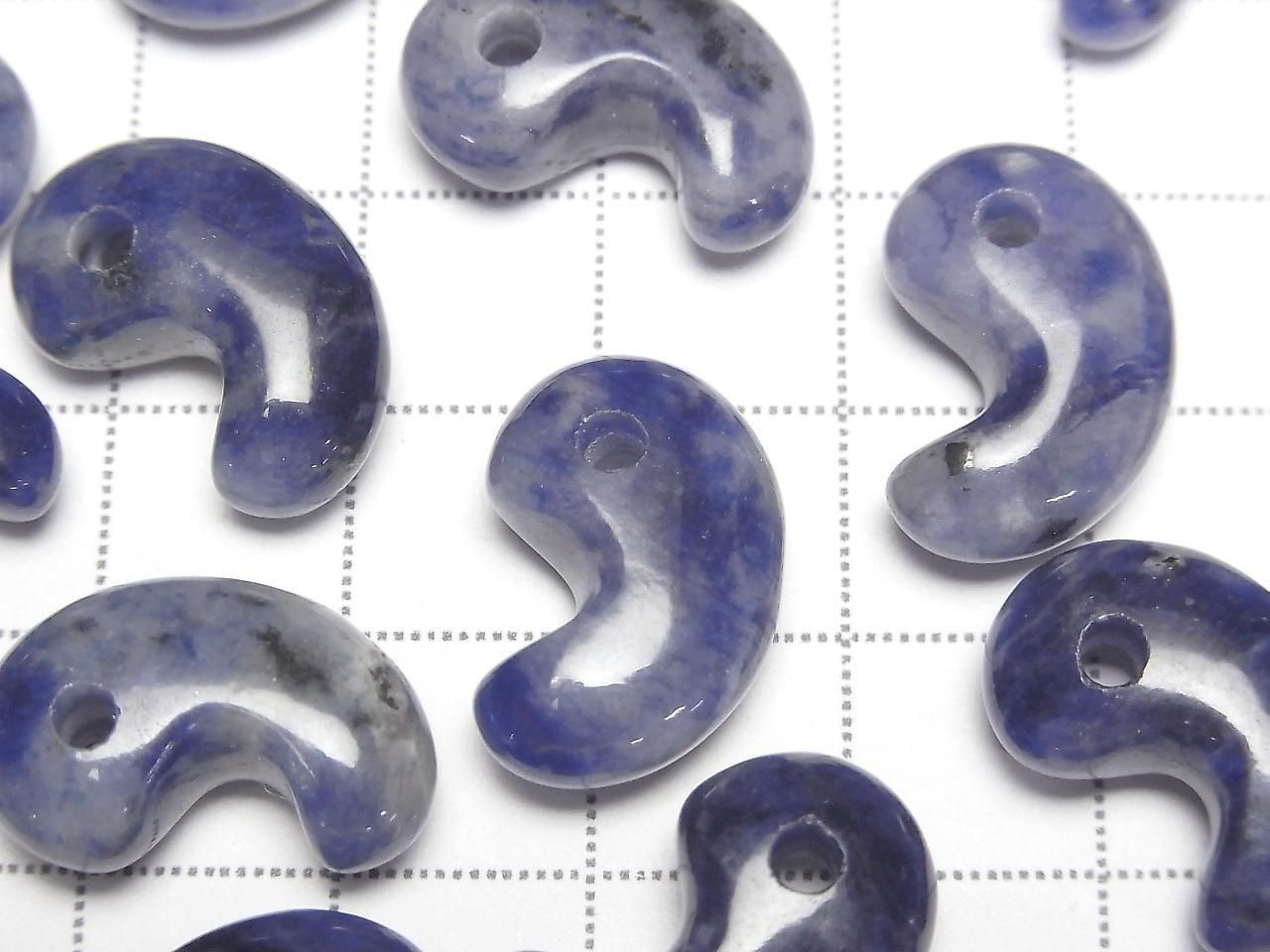 Sodalite AA+ Comma Shaped Bead 18x12mm 2pcs