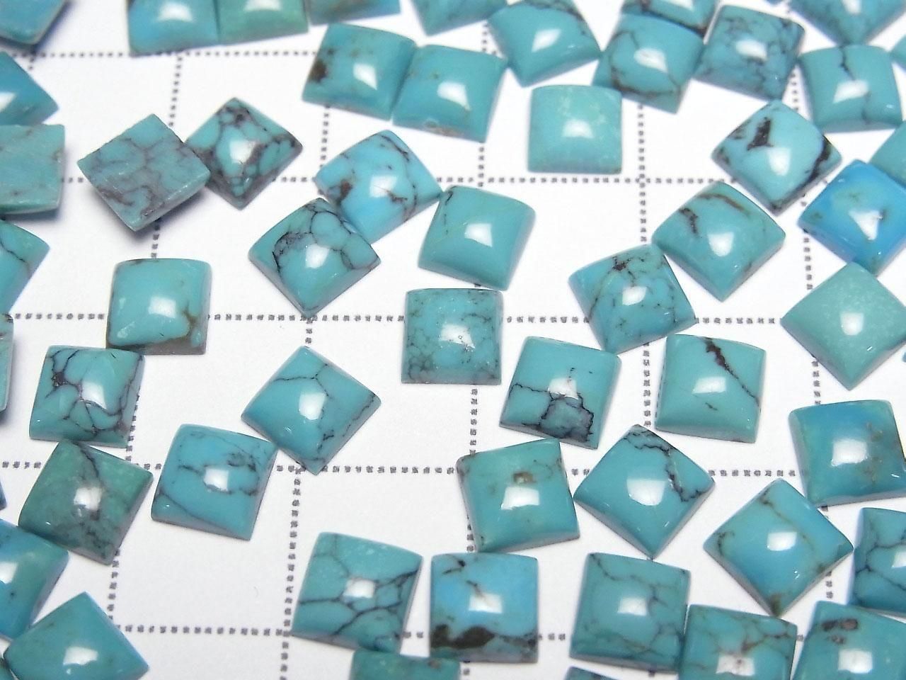Turquoise AAA Square Cabochon 6x6mm 5pcs