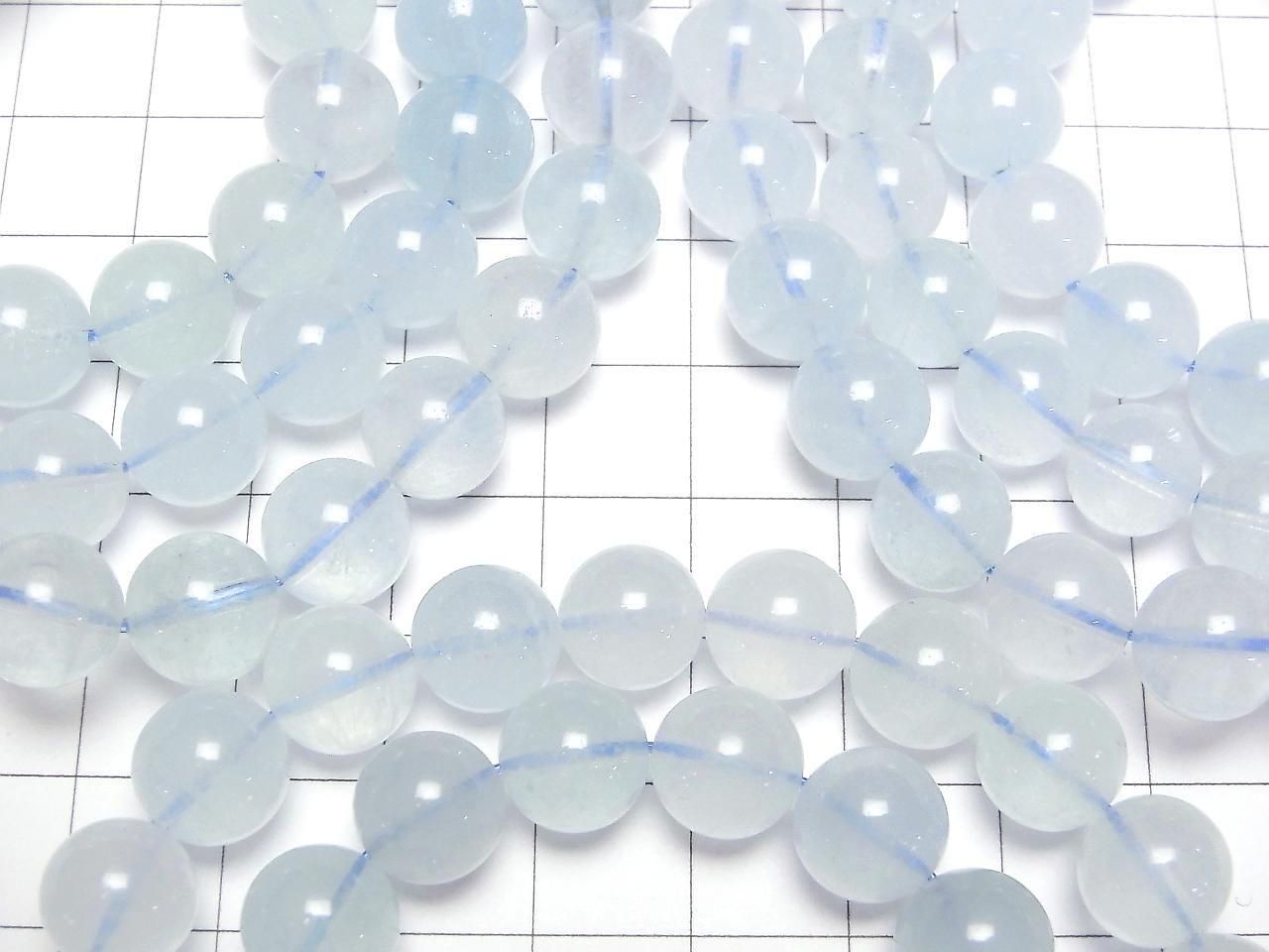 Aquamarine AA++ Round 9.5mm 1strand beads (Bracelet)