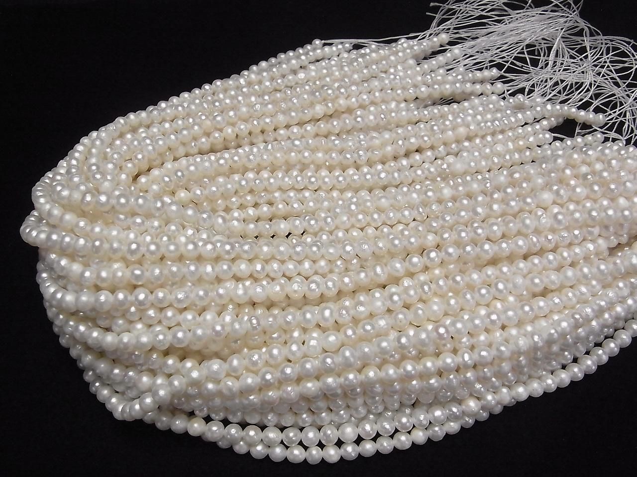 Fresh Water Pearl AA White Potato 4.5-5mm 1strand beads (approx. 13 inches/32 cm)