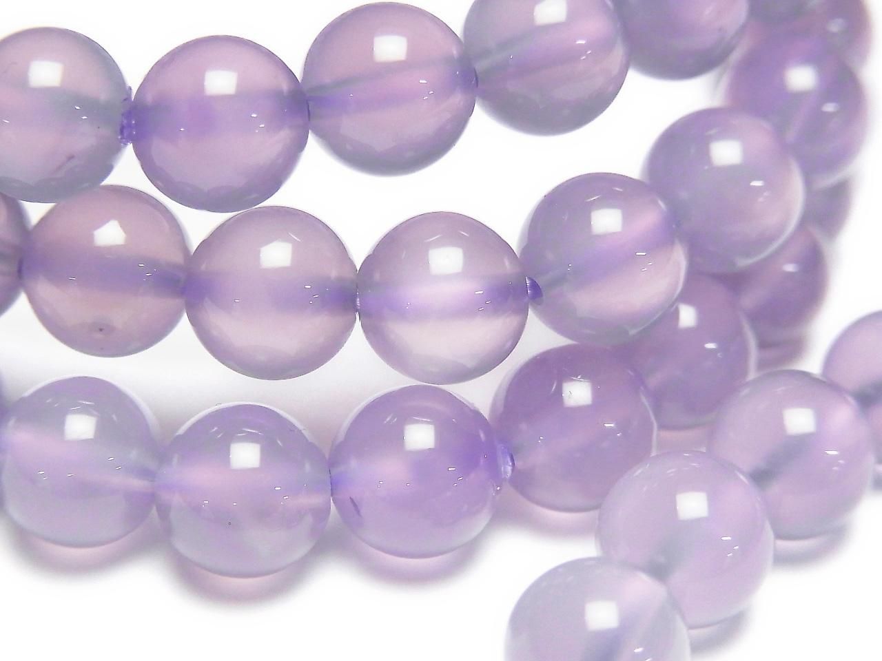 Indonesian Natural Color Purple Chalcedony AAA Round 7-7.5mm 1strand beads (Bracelet)