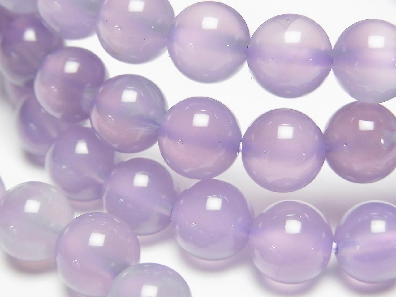 Indonesian Natural Color Purple Chalcedony AAA Round 8mm 1strand beads (Bracelet)
