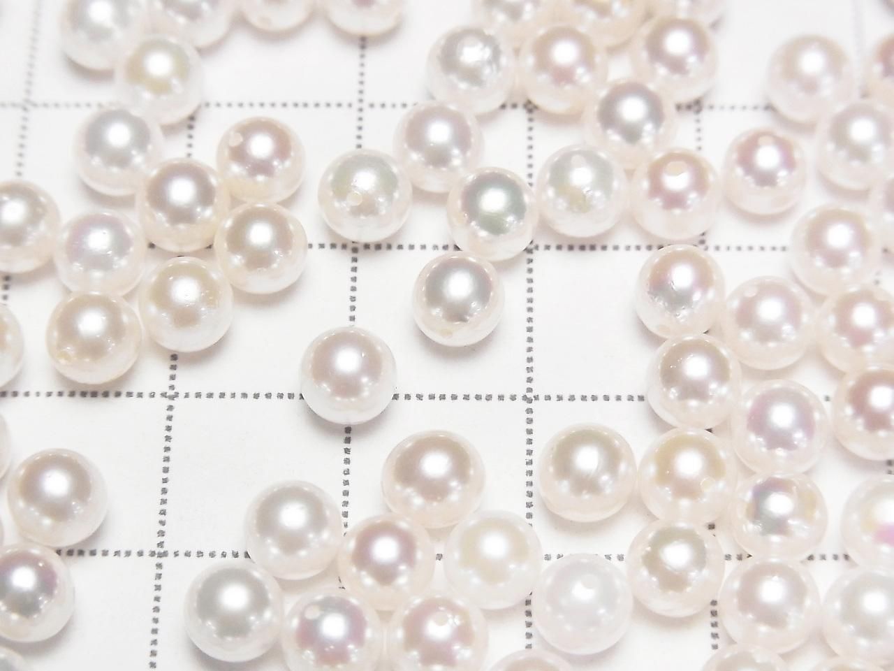Akoya Pearls AAA Grade Round 5-5.5mm White [Drilled Hole] 10pcs