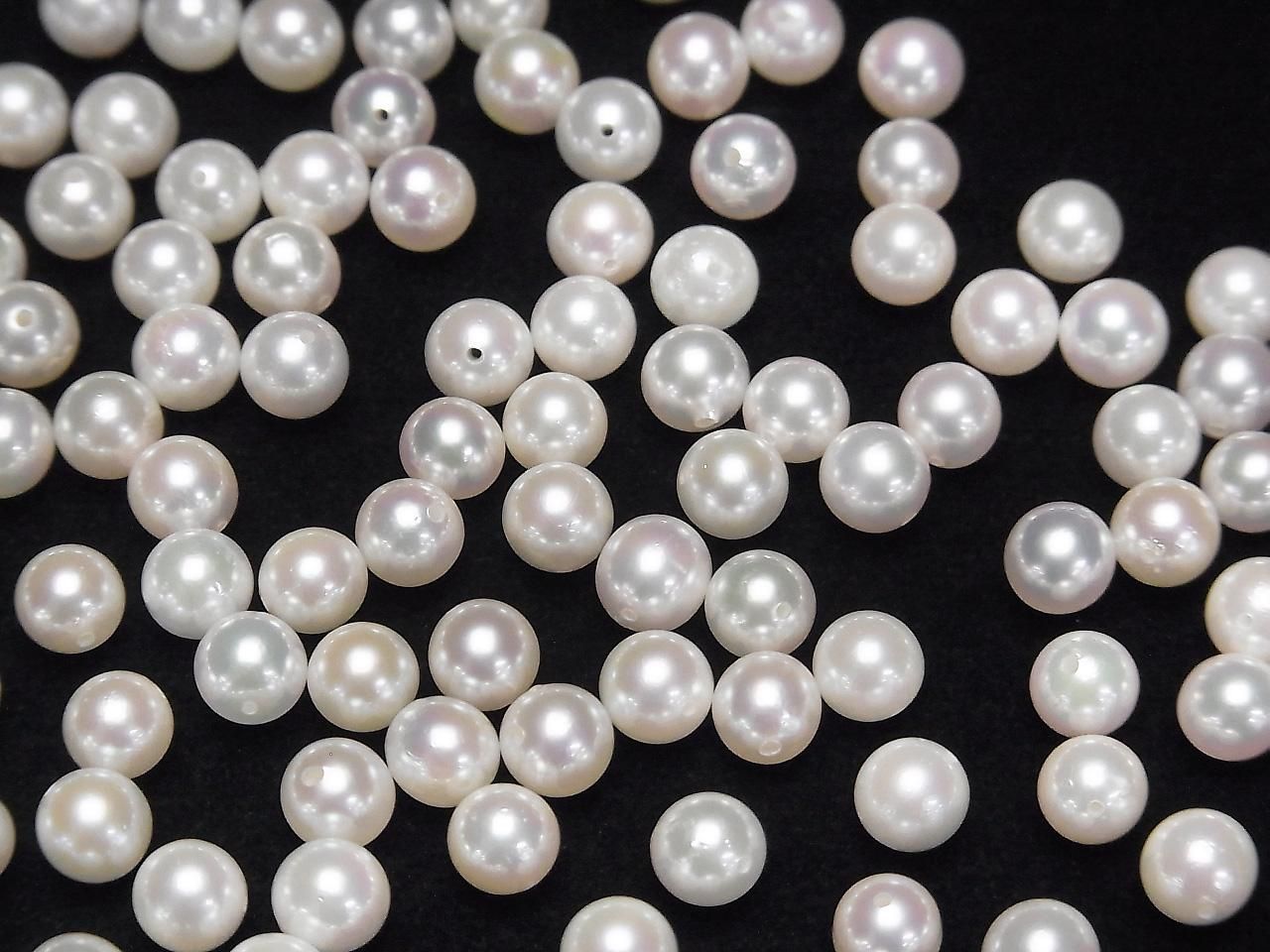 Akoya Pearls AAA Grade Round 5-5.5mm White [Drilled Hole] 10pcs