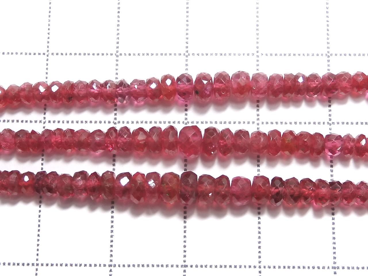 High Quality Red Spinel AAA Faceted Button Rondelle 3-Strand Set NO.1 [One of a kind]