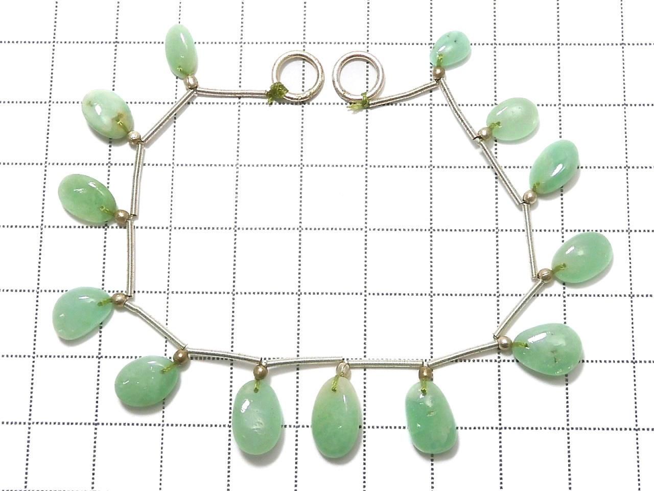 Apple Green Chalcedony Nugget 1strand beads (13pcs) NO.1 [One of a kind]