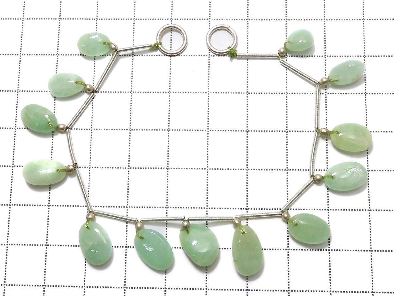 Apple Green Chalcedony Nugget 1strand beads (13pcs) NO.4 [One of a kind]