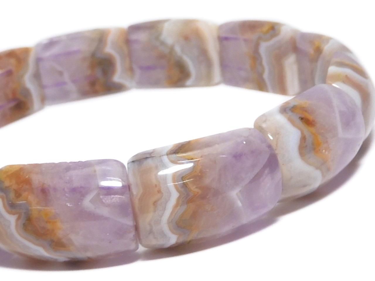 Amethyst Bangle Bracelet 2-Hole Rectangle 1strand beads NO.105 [One of a kind]