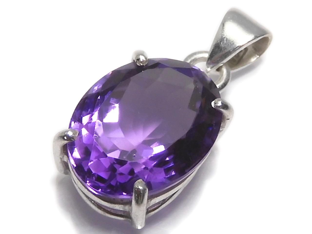 High Quality Amethyst AAA Faceted Pendant 18KGP NO.132 [One of a kind]