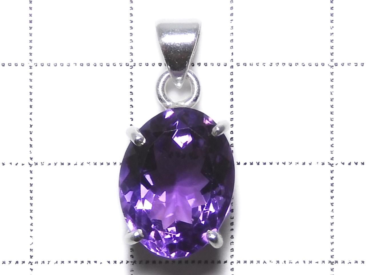 High Quality Amethyst AAA Faceted Pendant 18KGP NO.132 [One of a kind]