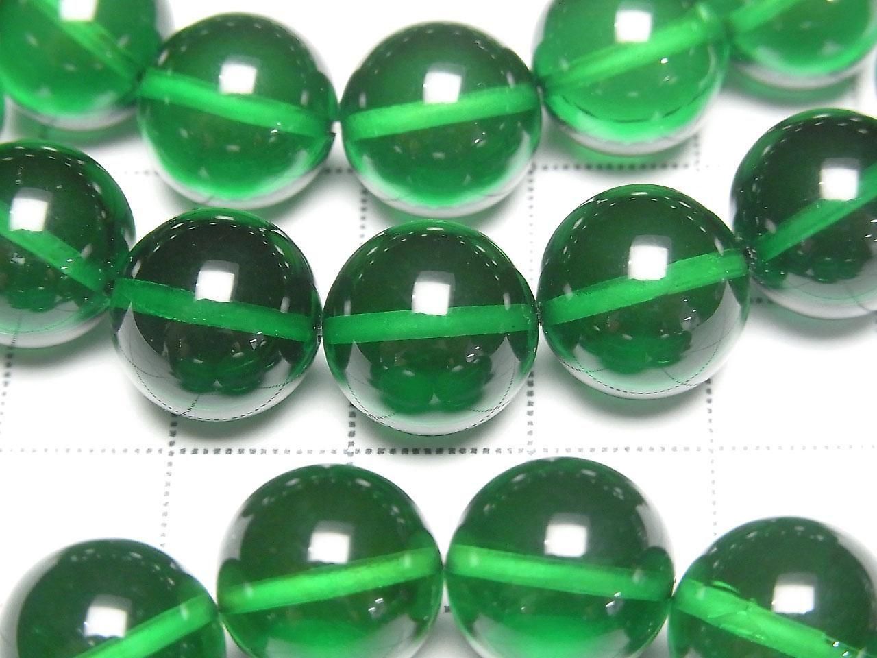 Amber Green Round 12mm 1strand beads (Bracelet)
