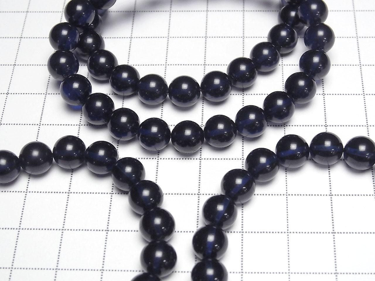 Amber Dark Blue Round 8mm 1strand beads (Bracelet)