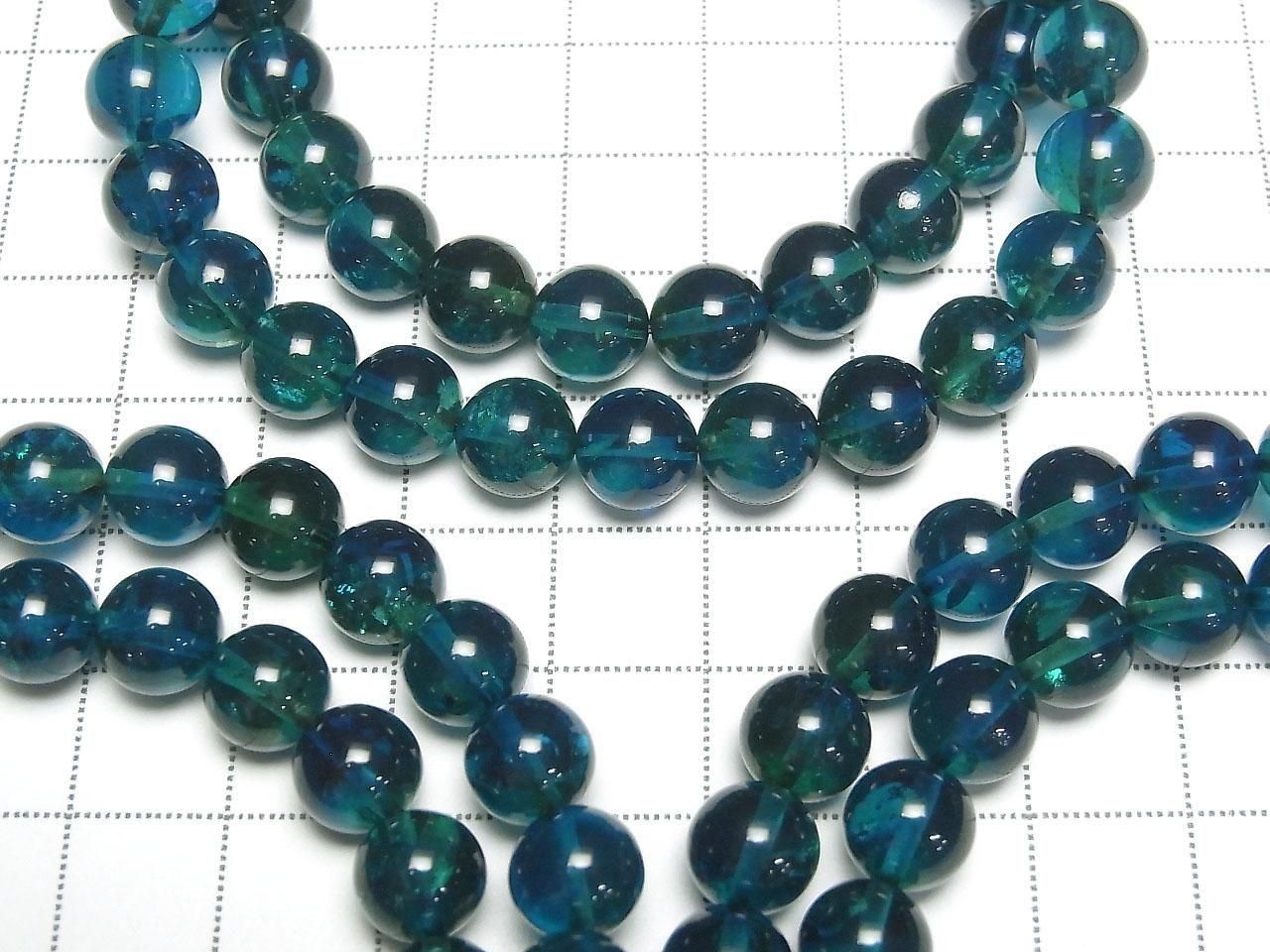 Amber peacock Blue Round 8mm 1strand beads (Bracelet)