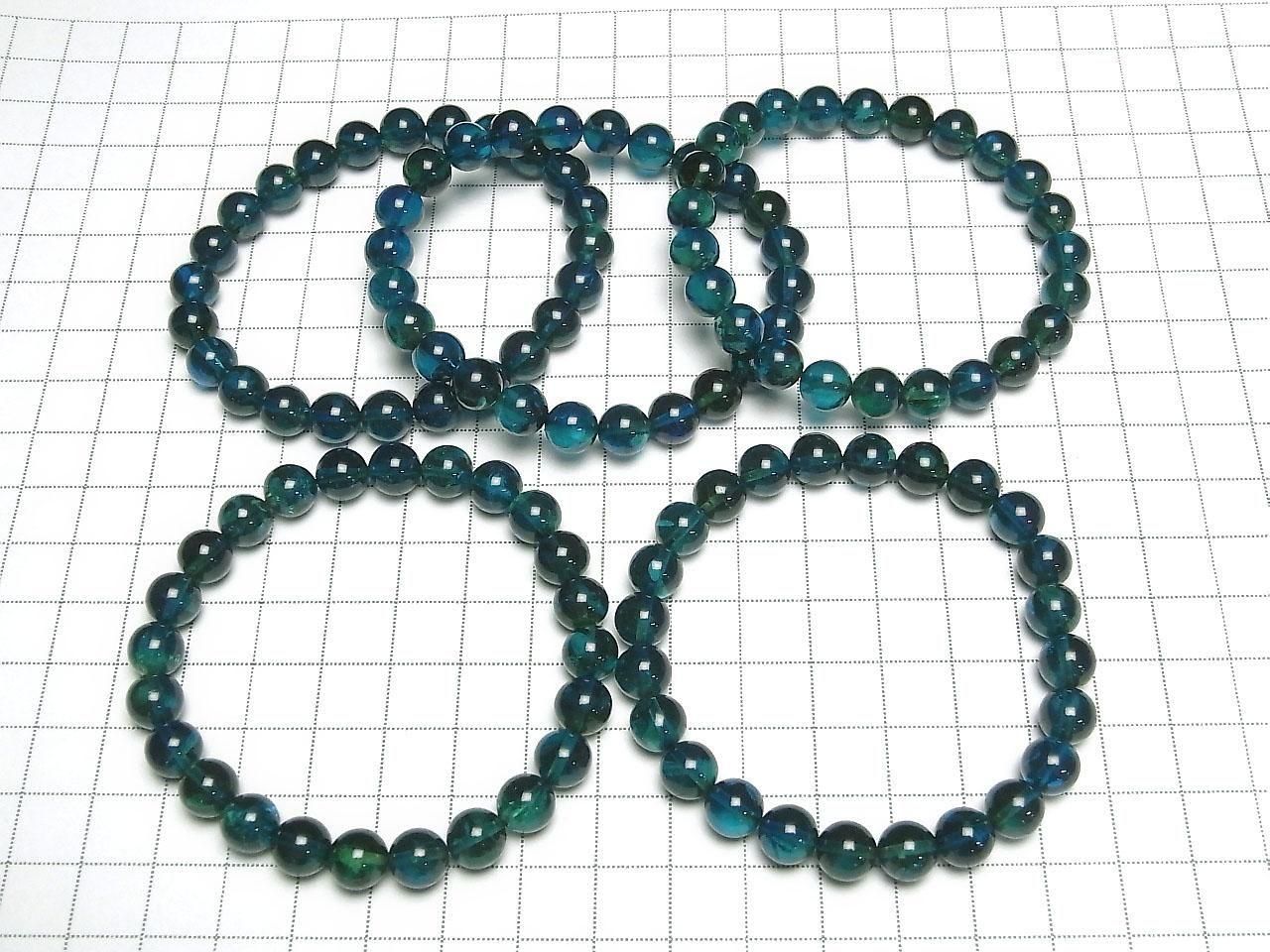 Amber peacock Blue Round 8mm 1strand beads (Bracelet)