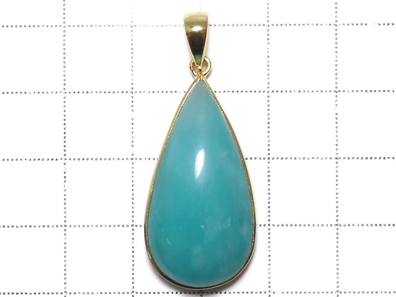 Amazonite Silica AA++ Pendant 18KGP NO.161 [One of a kind]