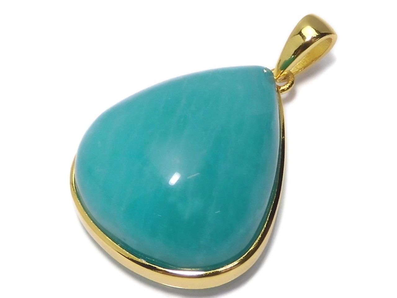 Amazonite Silica AA++ Pendant 18KGP NO.163 [One of a kind]