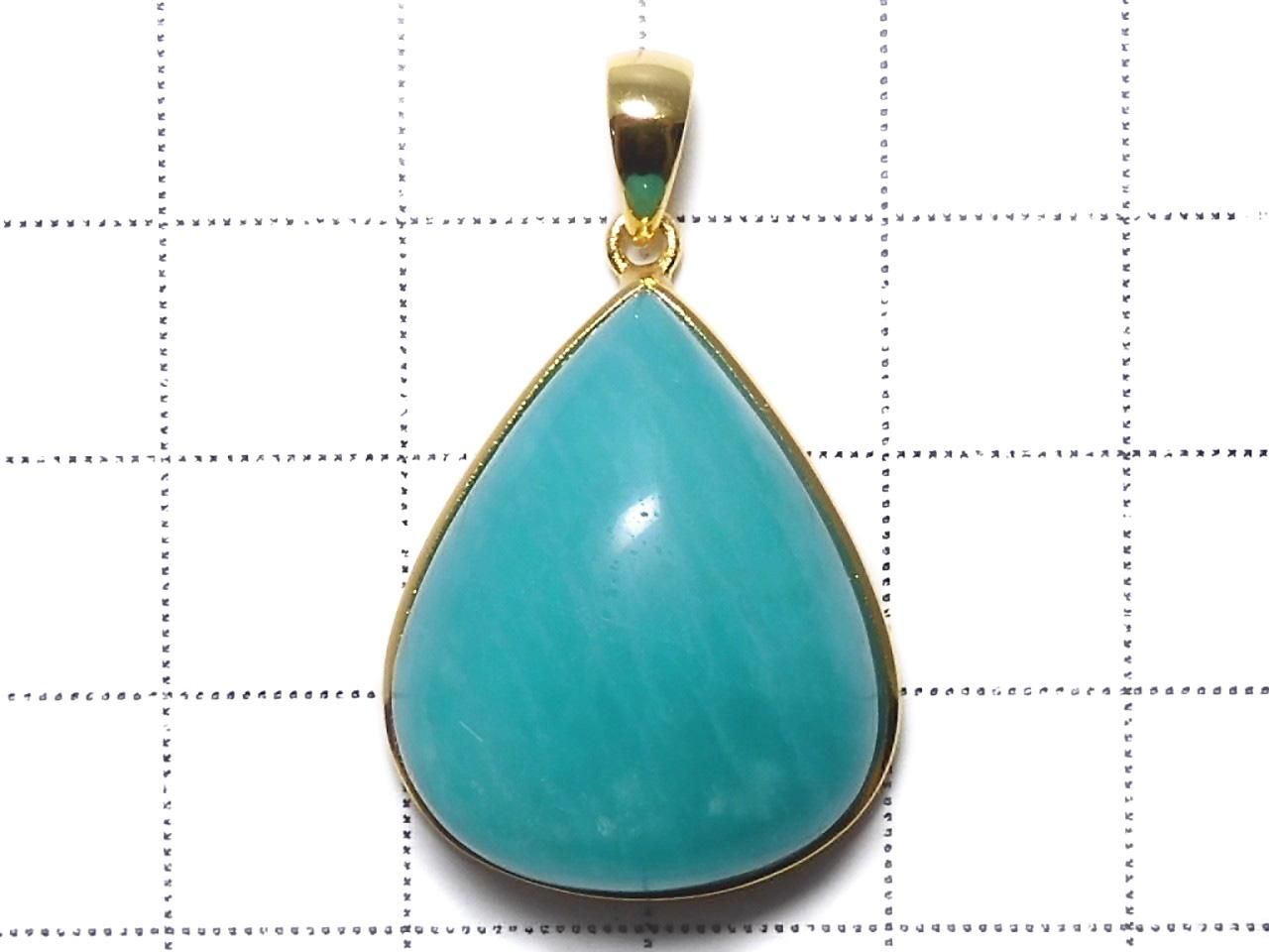Amazonite Silica AA++ Pendant 18KGP NO.163 [One of a kind]