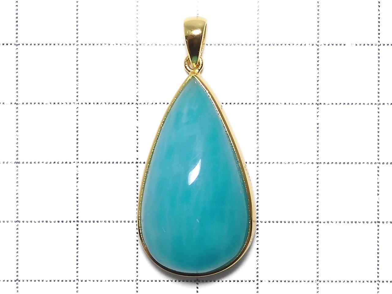 Amazonite Silica AA++ Pendant 18KGP NO.164 [One of a kind]