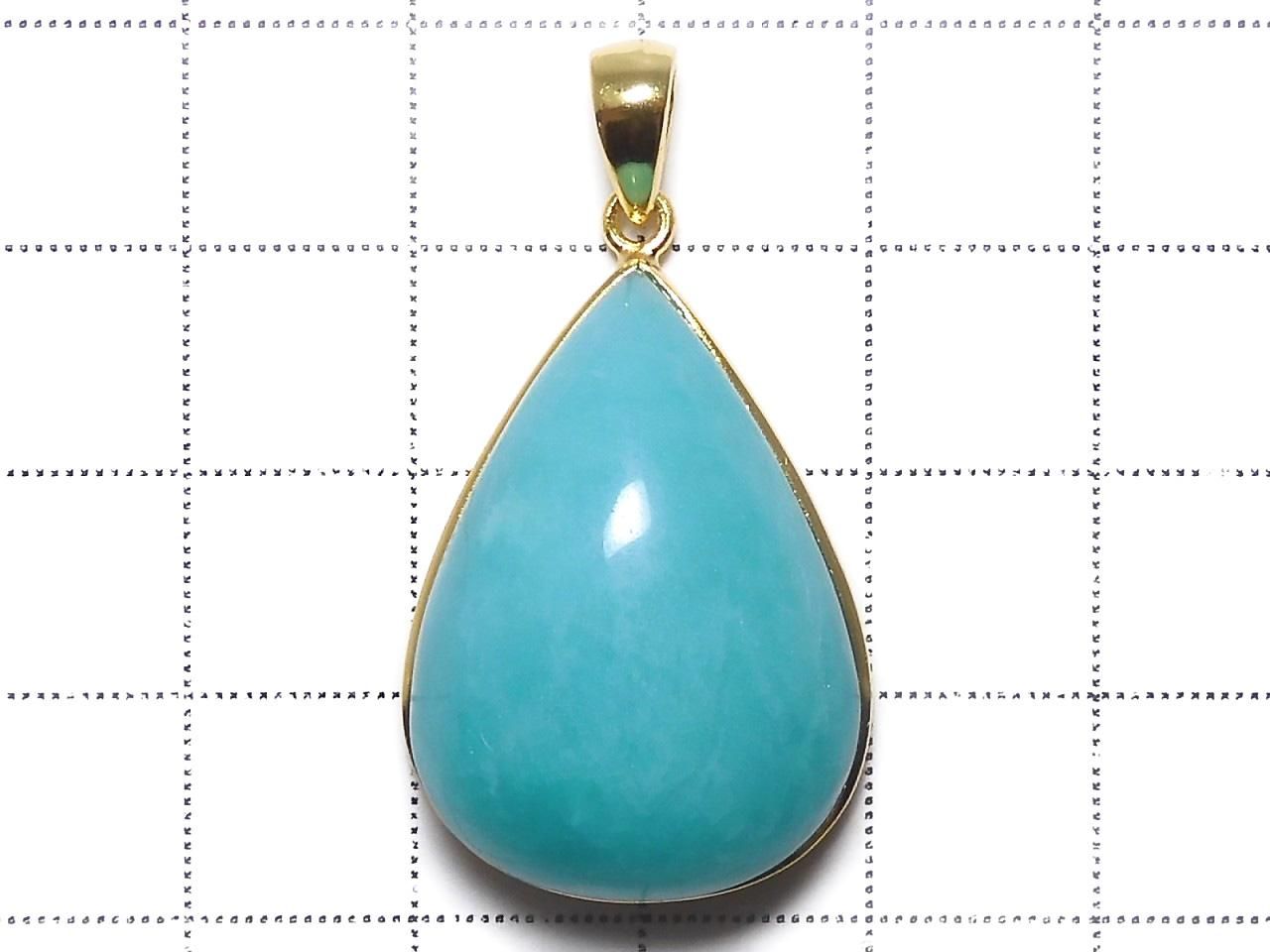 Amazonite Silica AA++ Pendant 18KGP NO.165 [One of a kind]