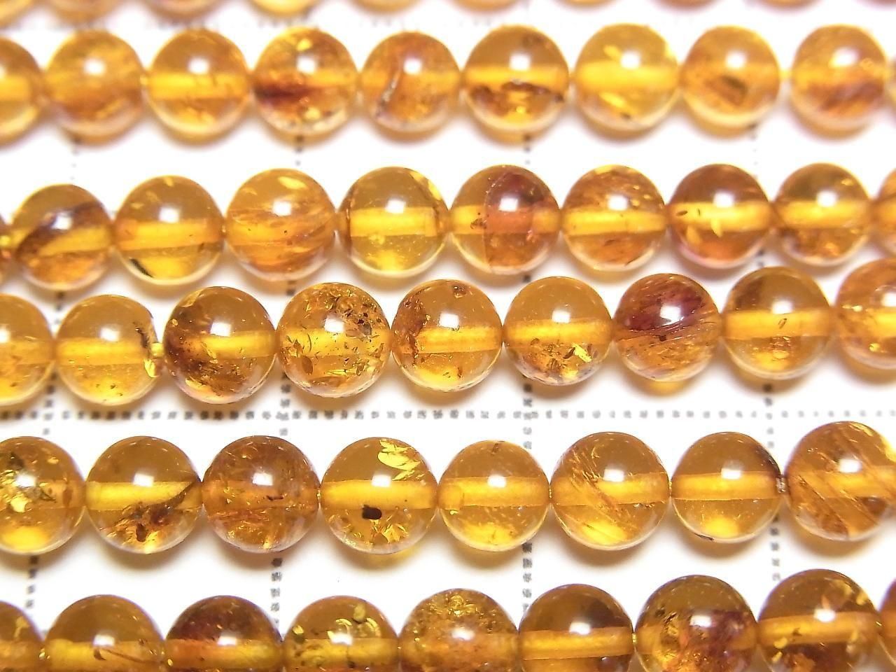 Amber (Baltic Amber) Round 5mm 1strand beads (approx. 15 inches/36 cm)
